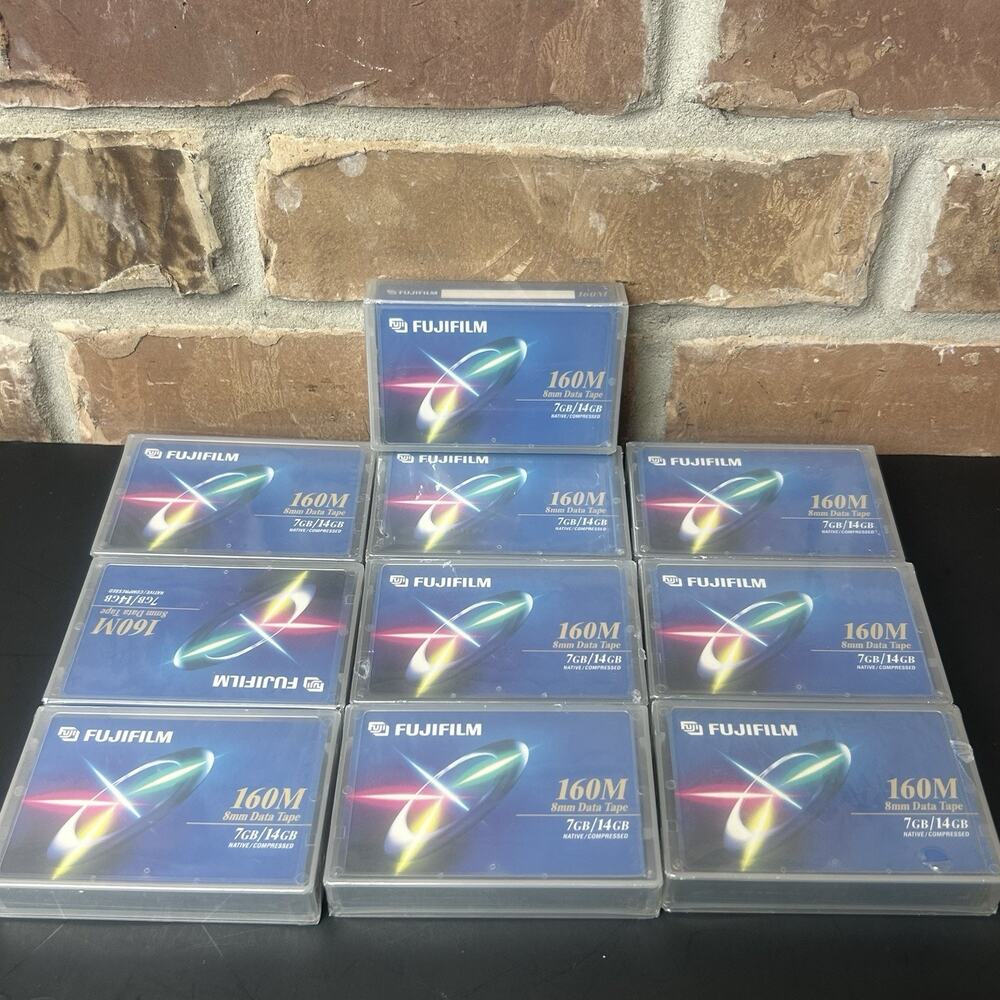 10 Fujifilm 160M 8MM Data Tape Cartridge 7GB / 14GB Atom Technology Japan